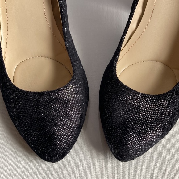 Calvin Klein Elara Black/Silver High Heels Size 6.5 - Picture 3 of 14